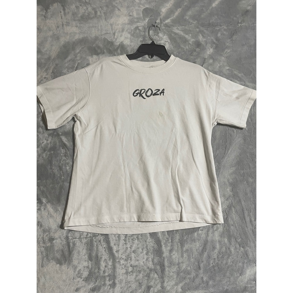 Groza Mens Streetwear Graphic T-Shirt Cream From Bone Point Graffiti Tee L